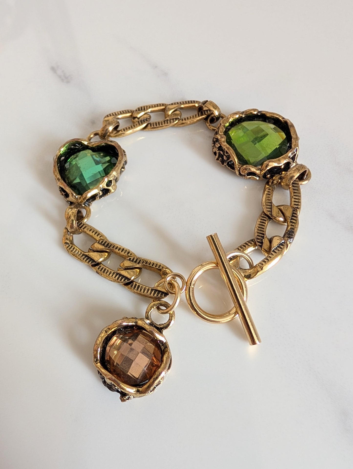 Earth Tone Jewelled Chain Bracelet
