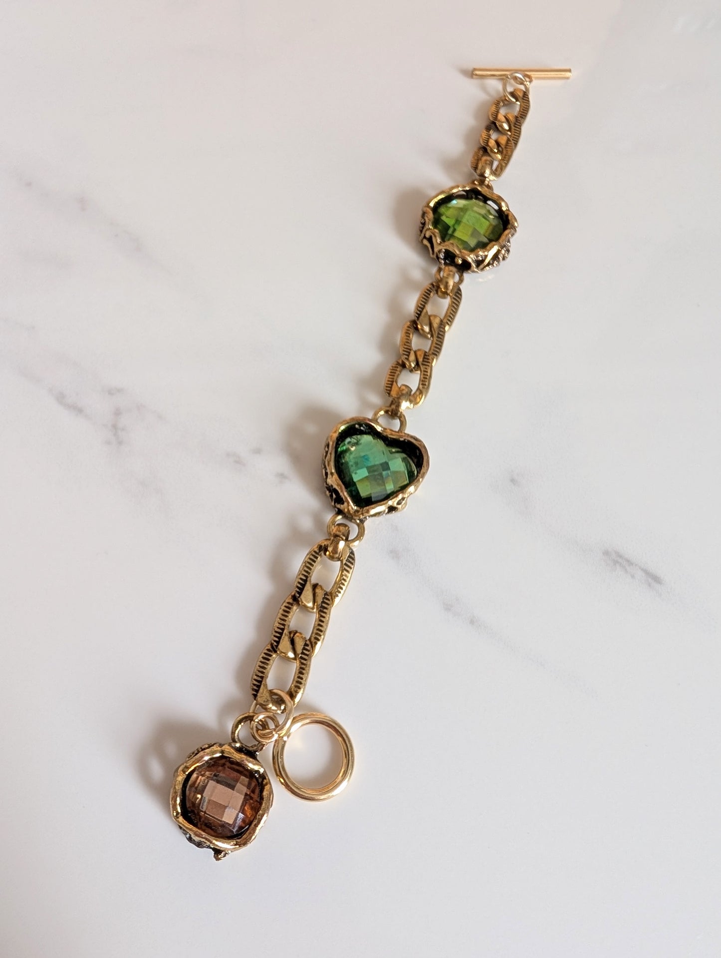 Earth Tone Jewelled Chain Bracelet