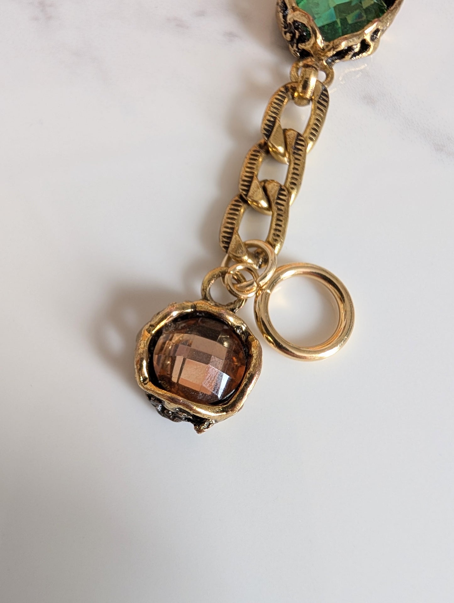 Earth Tone Jewelled Chain Bracelet
