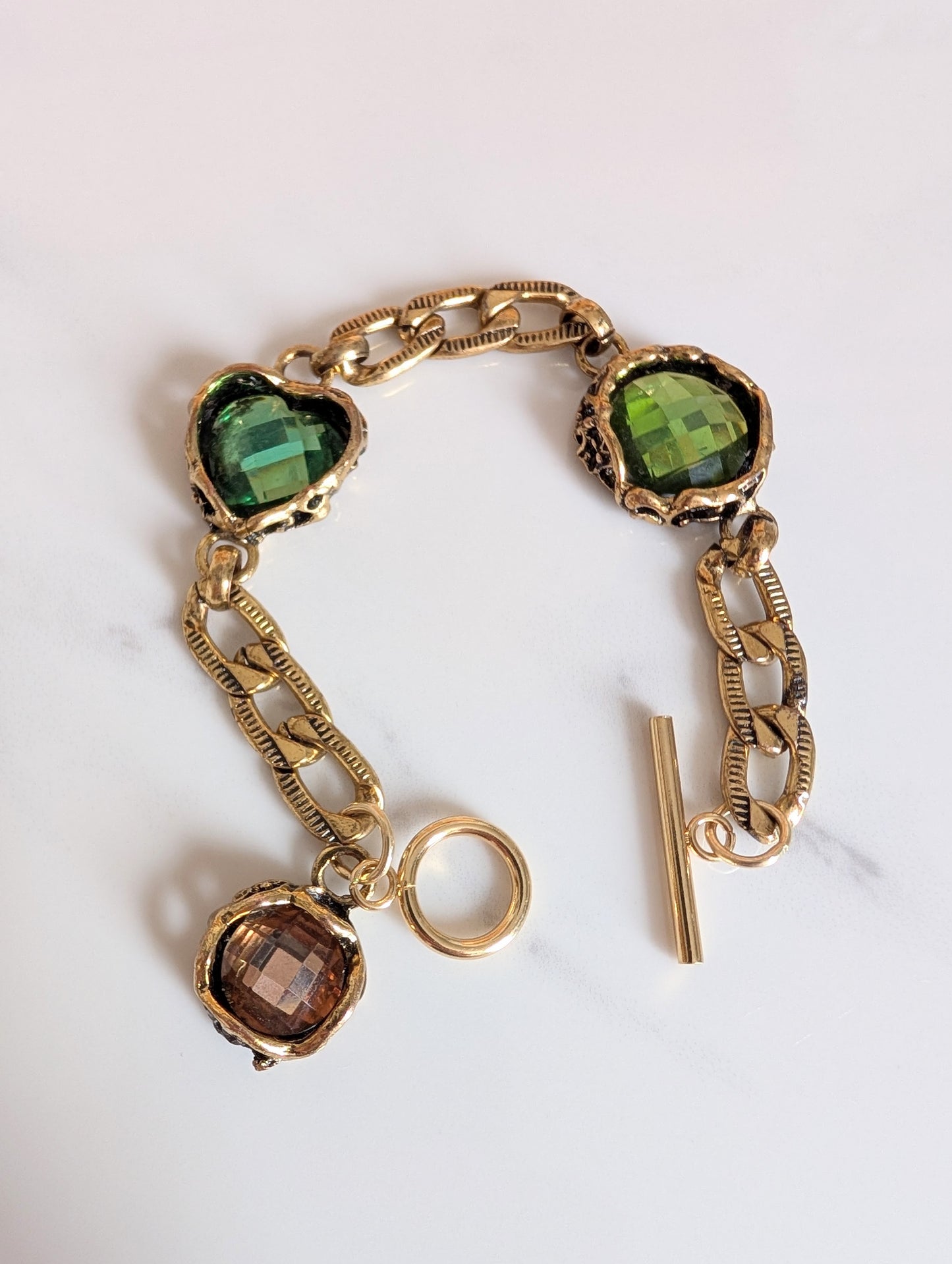 Earth Tone Jewelled Chain Bracelet