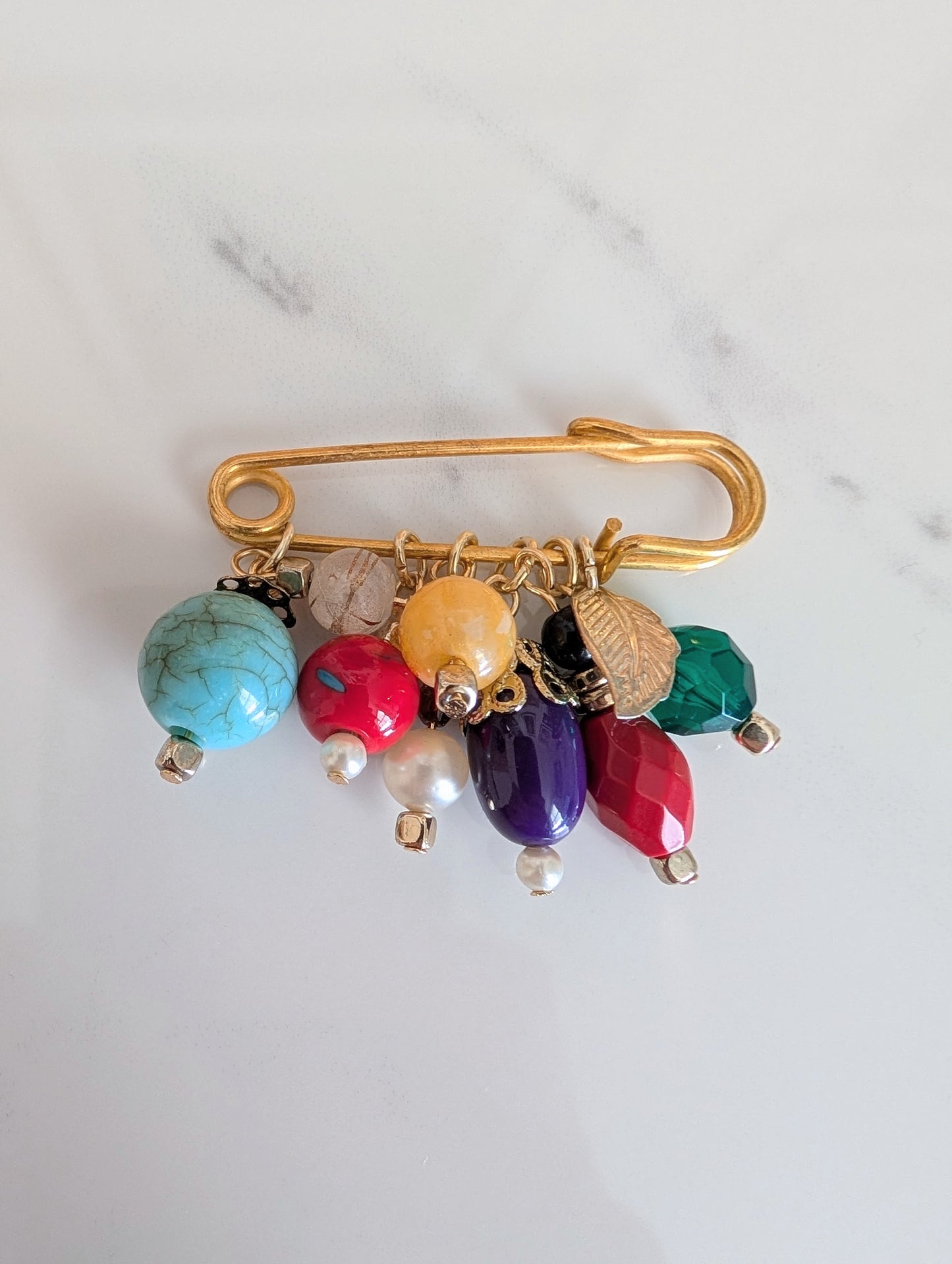 Jewel Tone Cluster Pin Brooch