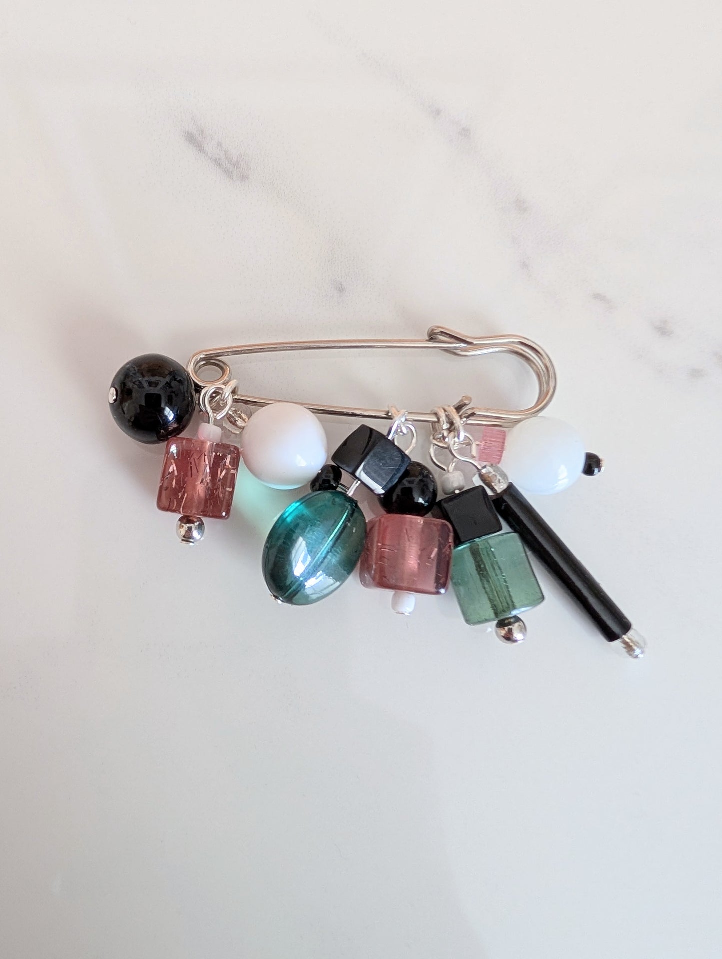 Cube and Sphere Cluster Pin Brooch