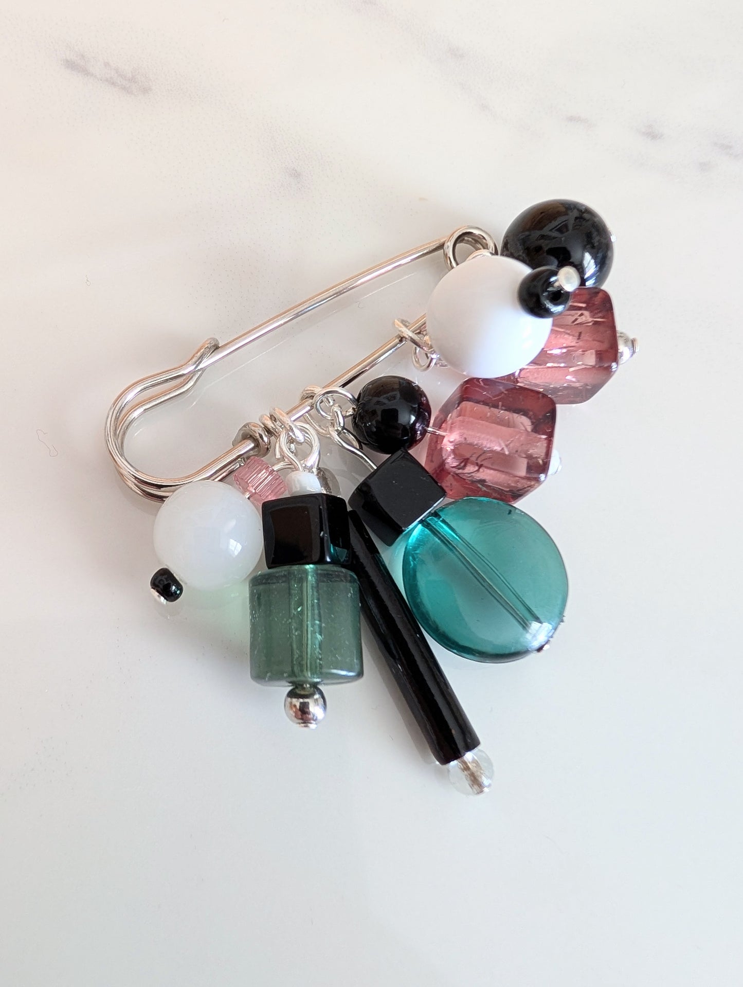 Cube and Sphere Cluster Pin Brooch