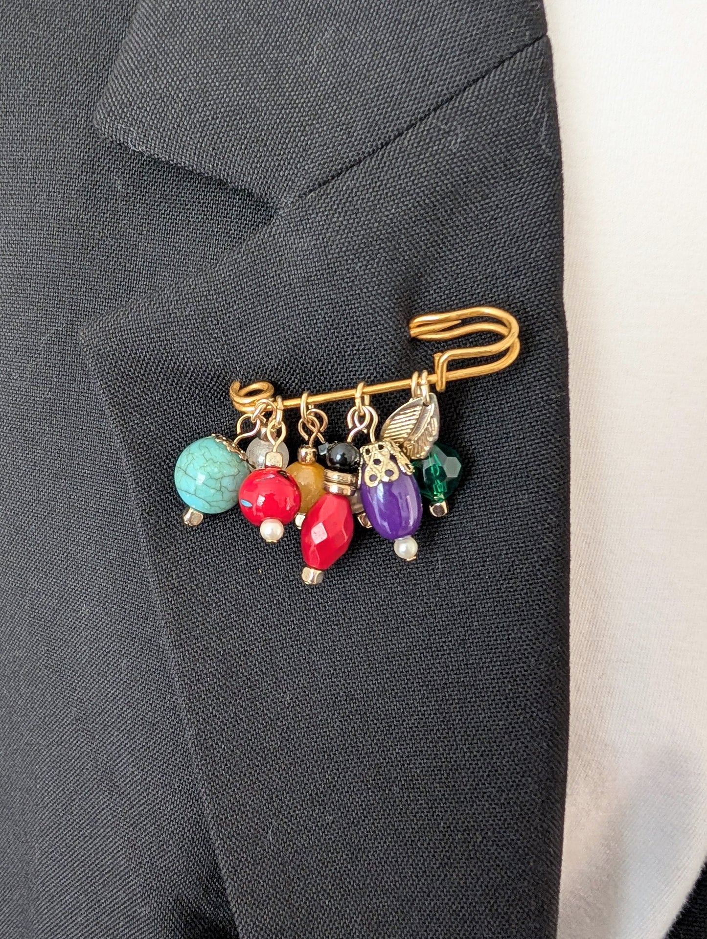 Jewel Tone Cluster Pin Brooch