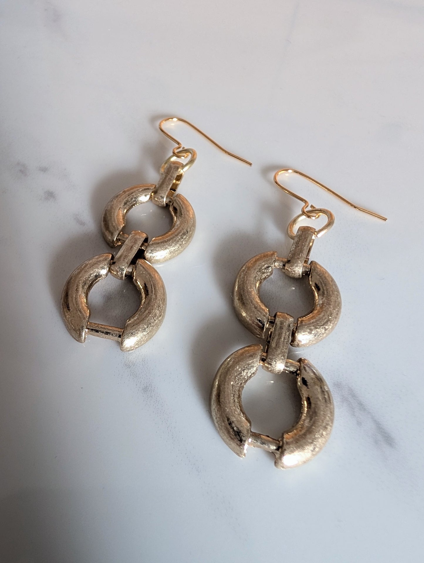 Brass Link Earrings