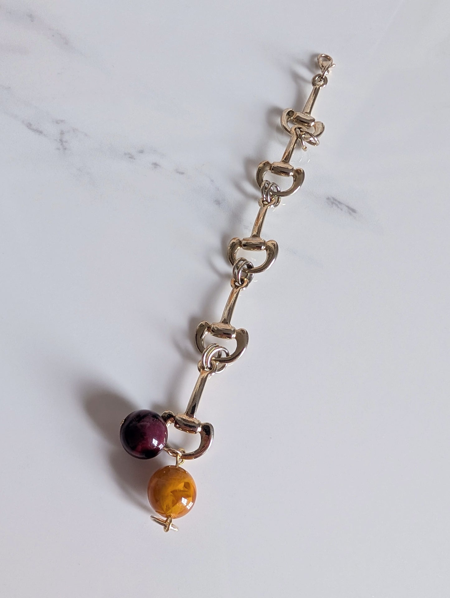 Gold Link Bead Bracelet