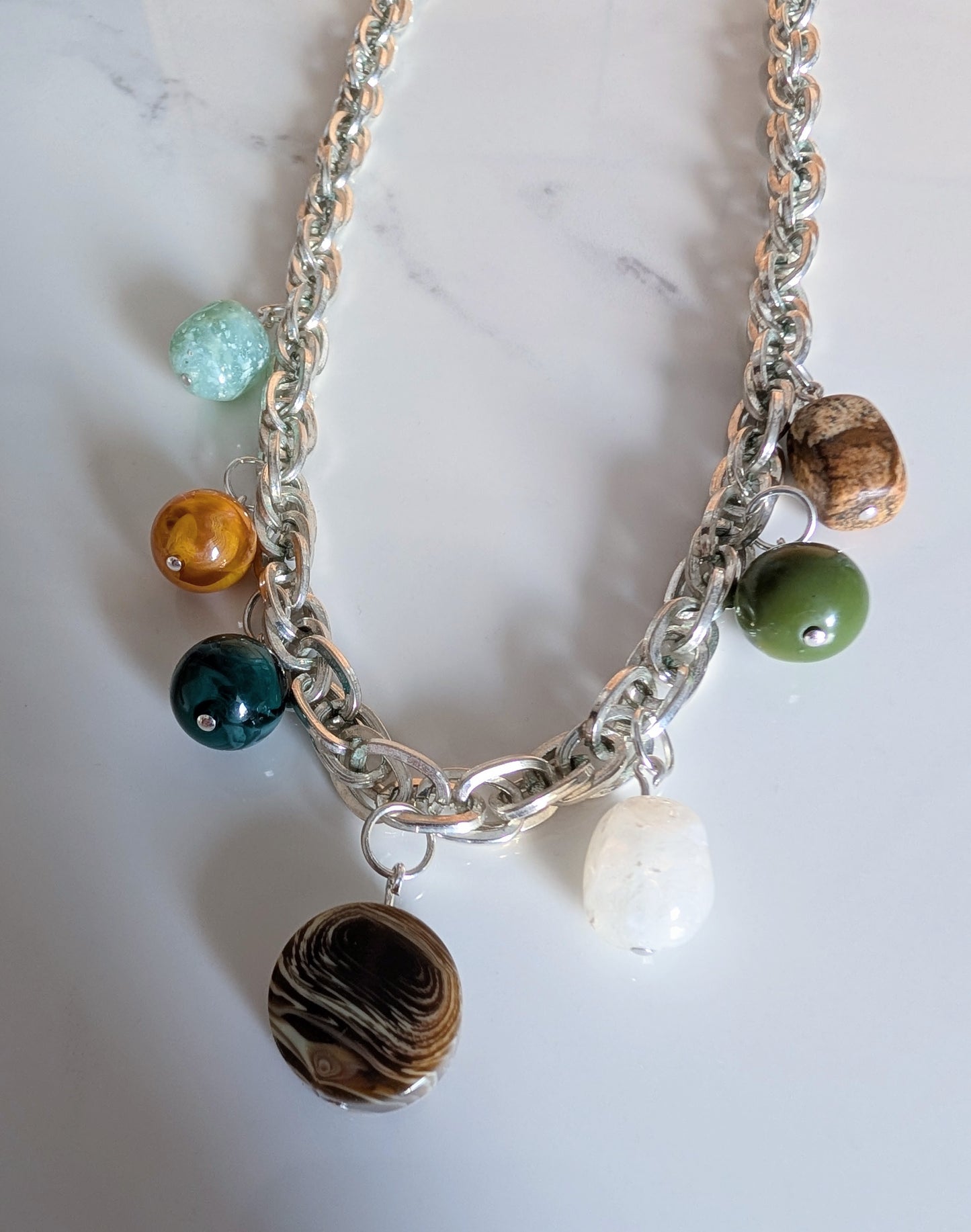 Earth Tone Charm Necklace