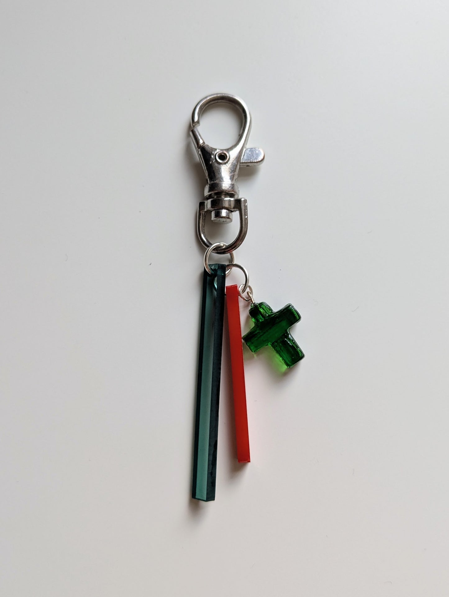 Green Cross Bag Charm