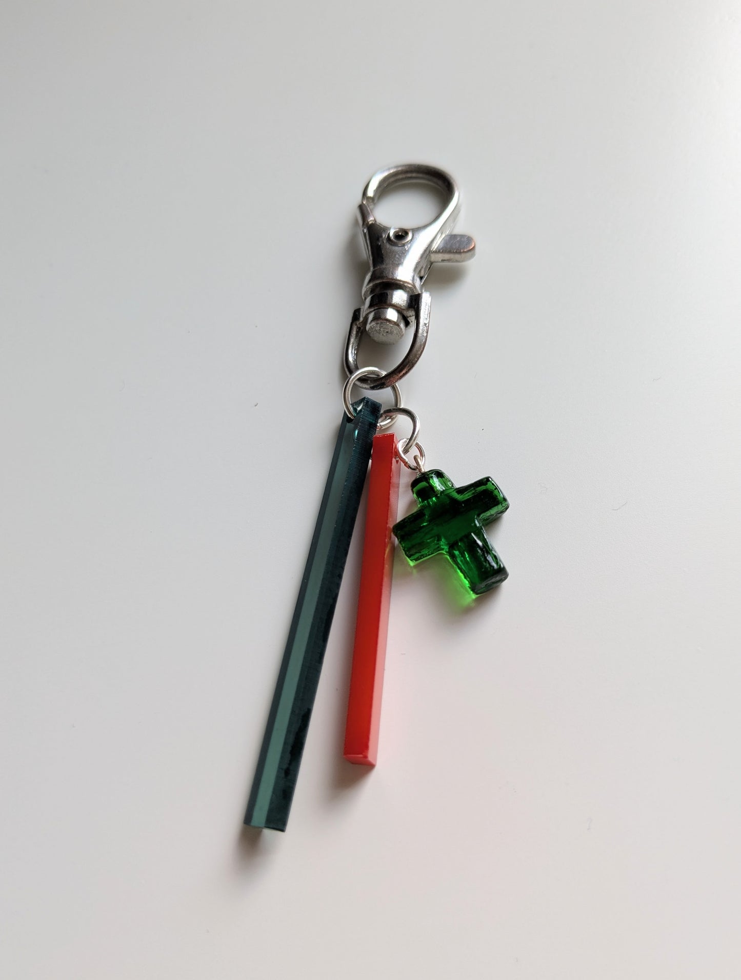 Green Cross Bag Charm