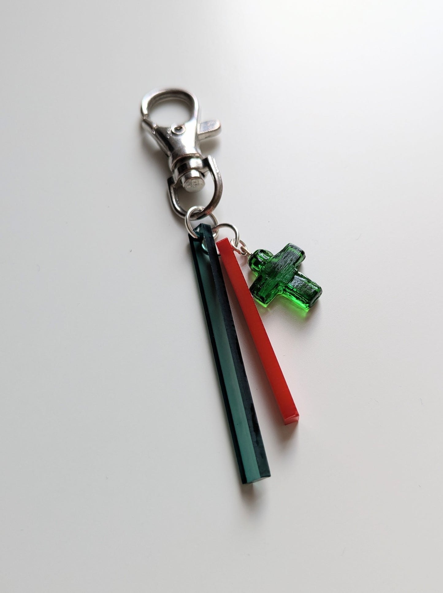 Green Cross Bag Charm