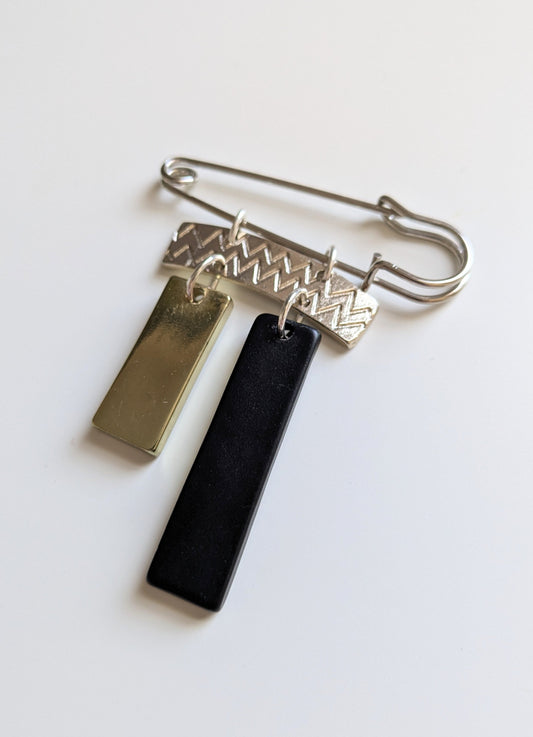 Double Bar Charm Pin Brooch