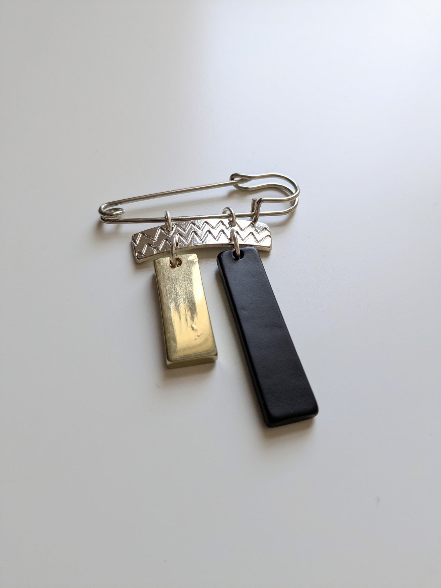 Double Bar Charm Pin Brooch