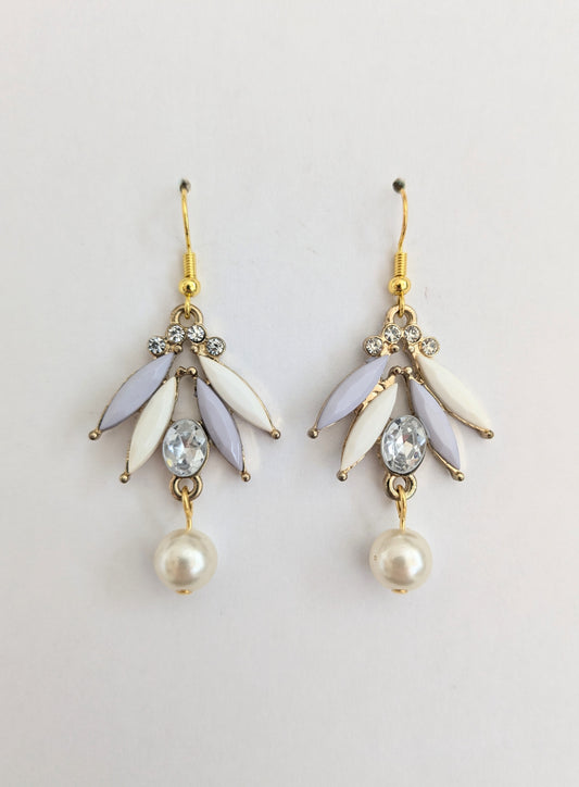 Petal Pearl Drop Earrings