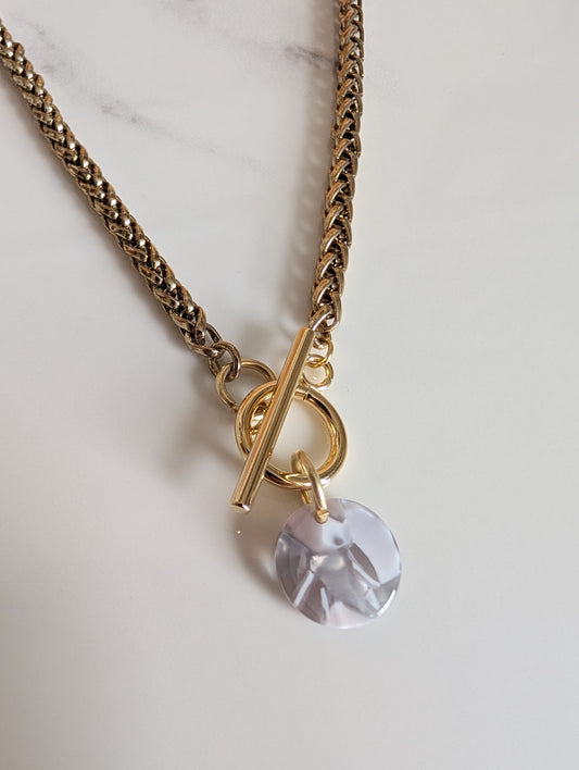 Marble Disc Charm Necklace