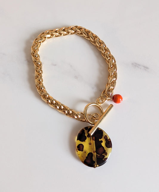 Tortoiseshell Charm Rope Bracelet