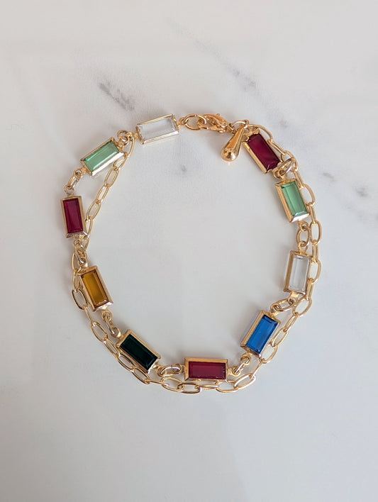 Colourful Elegant Multi-Row Bracelet