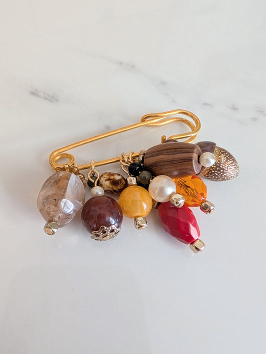 Autumnal Cluster Pin Brooch