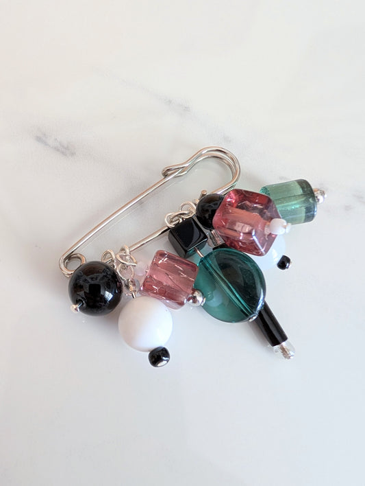 Cube and Sphere Cluster Pin Brooch