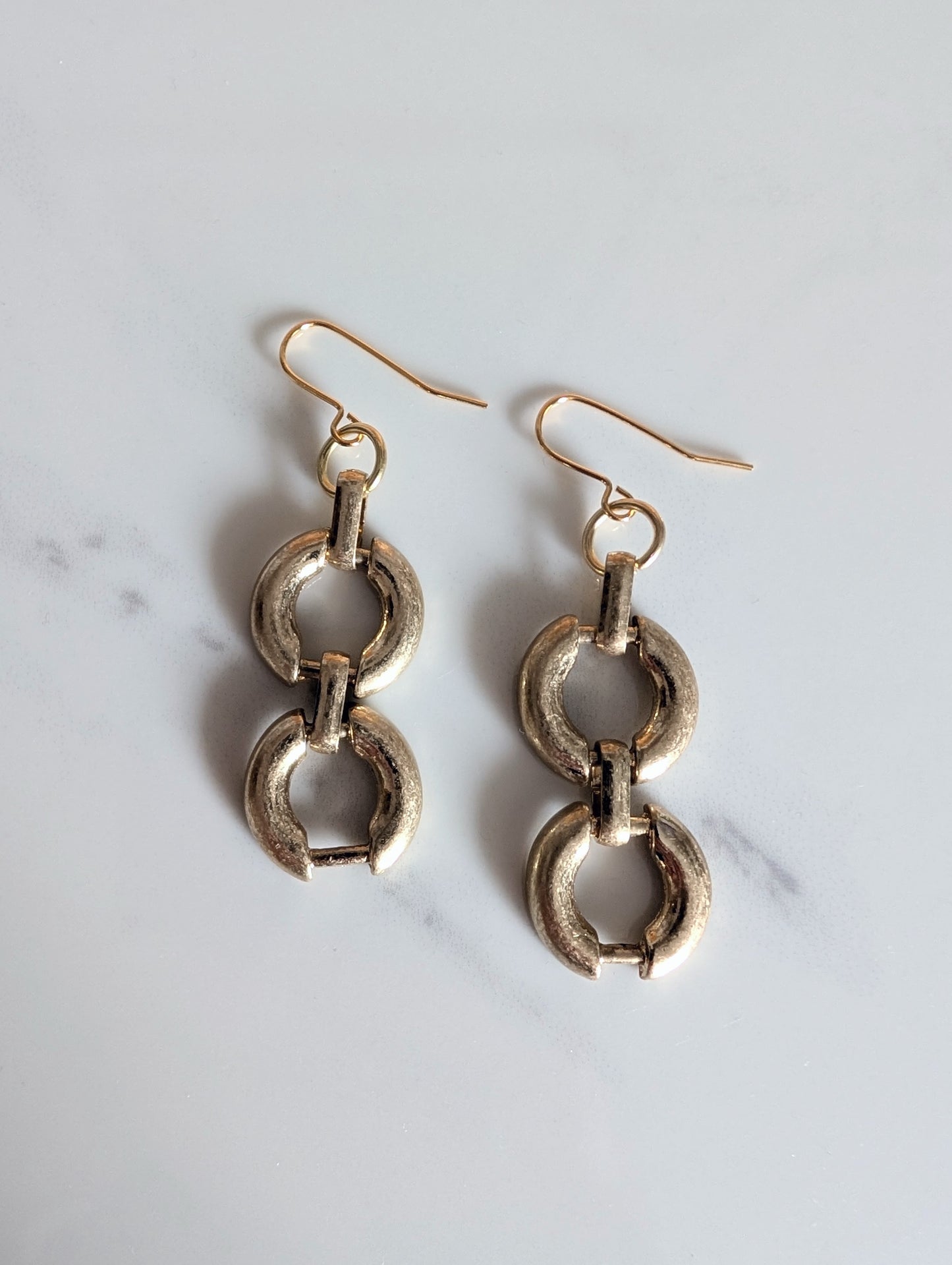 Brass Link Earrings