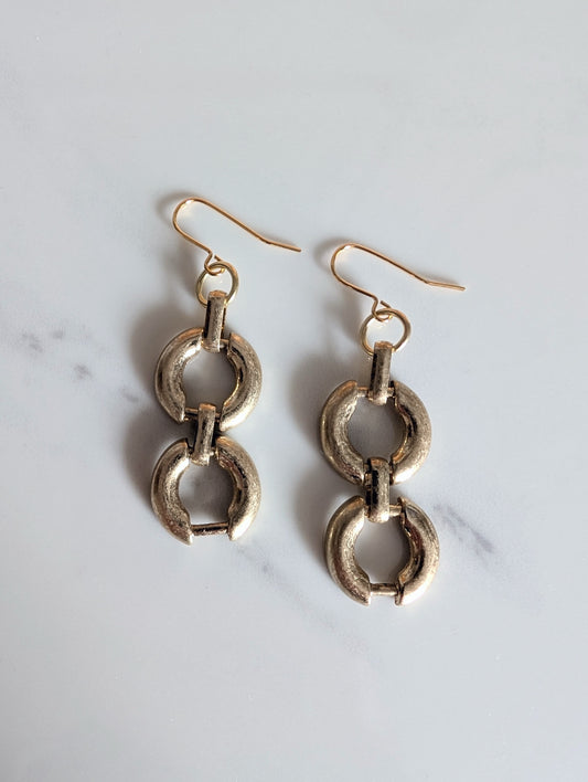 Brass Link Earrings