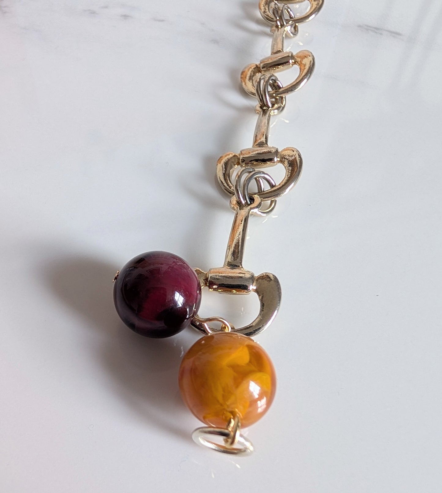 Gold Link Bead Bracelet