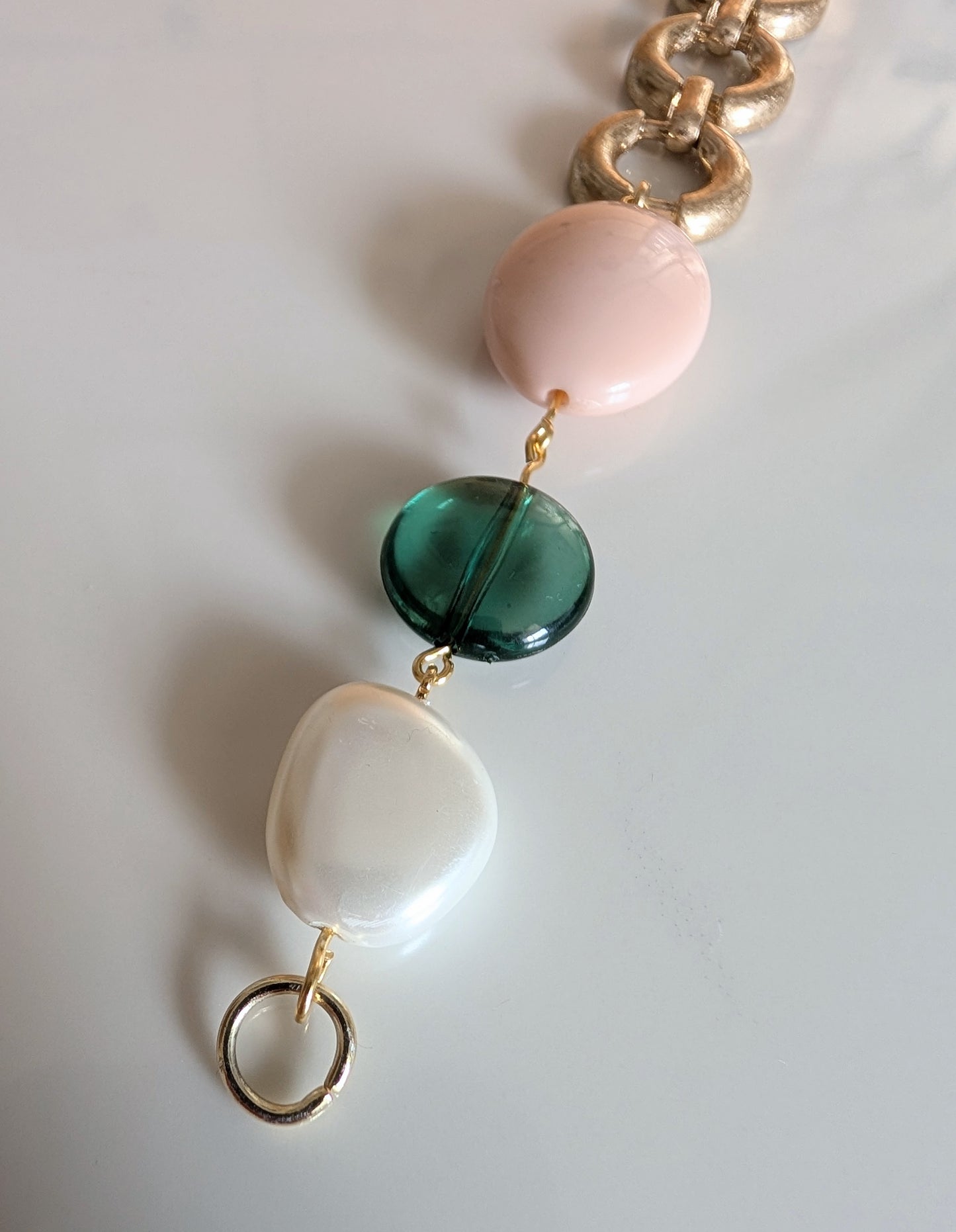 Brass Link Bead Bracelet