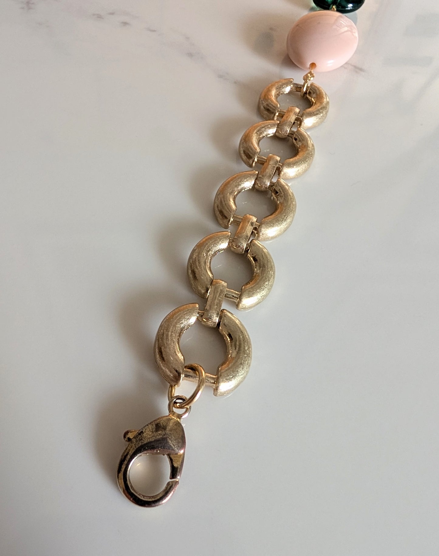Brass Link Bead Bracelet