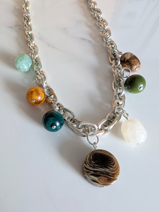 Earth Tone Charm Necklace