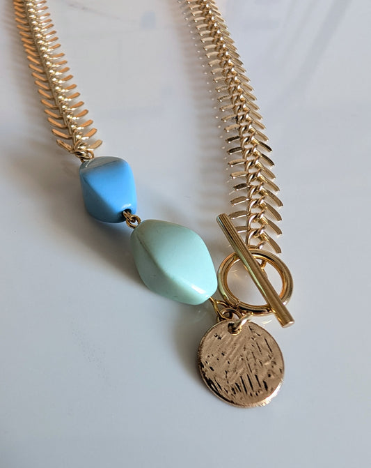 Fishbone Disc Necklace