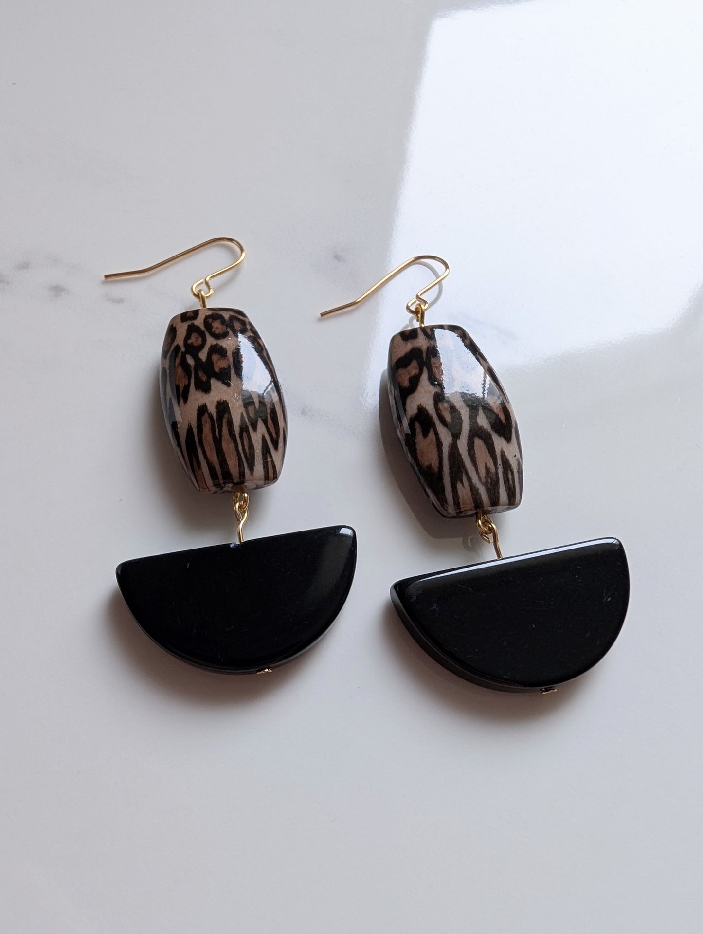 Leopard Chunky Geometric Earrings
