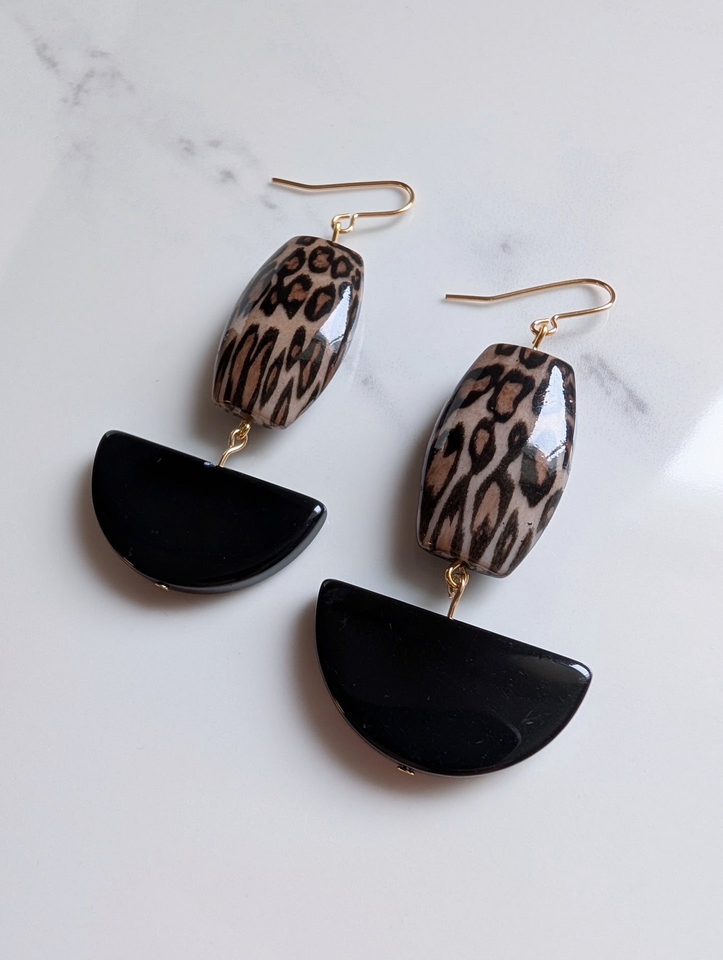 Leopard Chunky Geometric Earrings